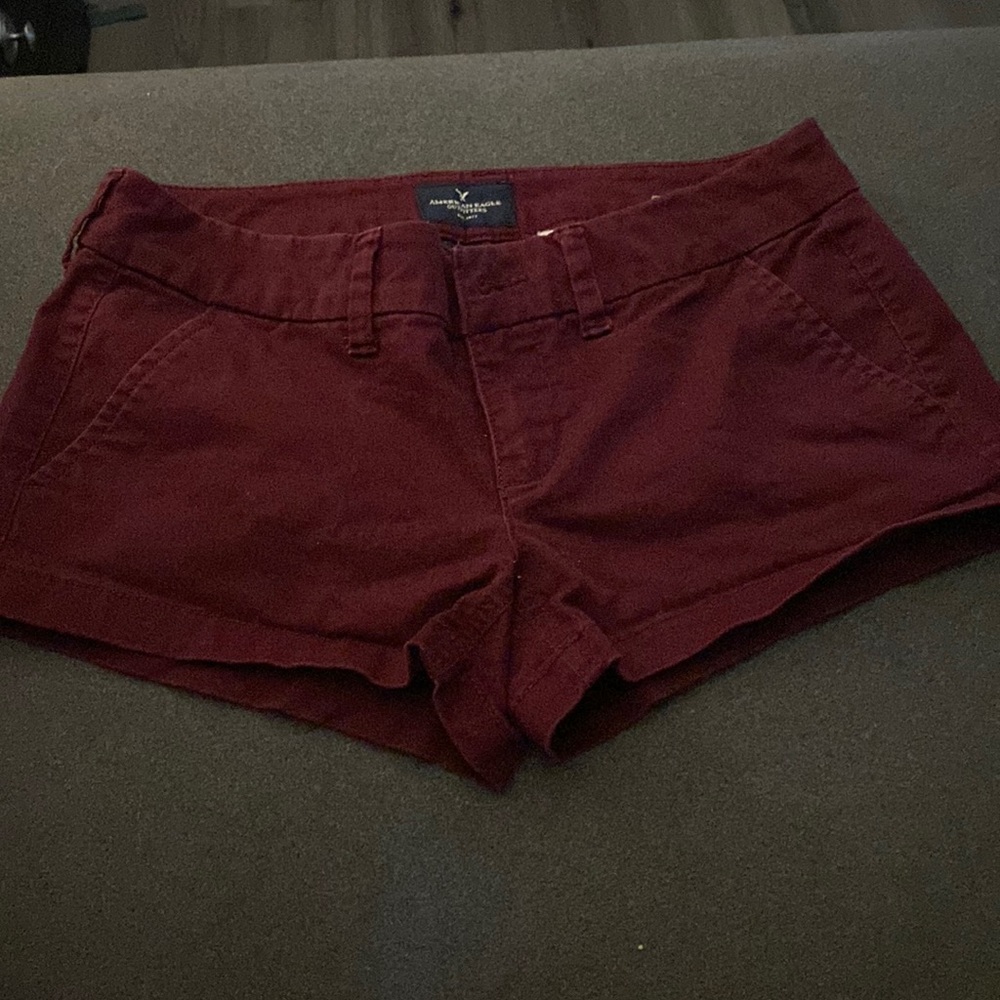 Shortie American Eagle Maroon Shorts in Size 2